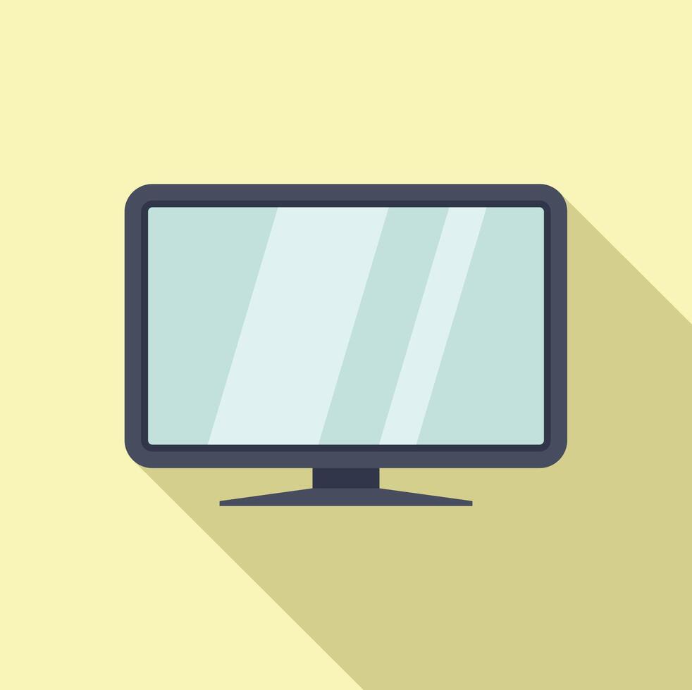 Modern tv set displaying blank screen standing on stand vector