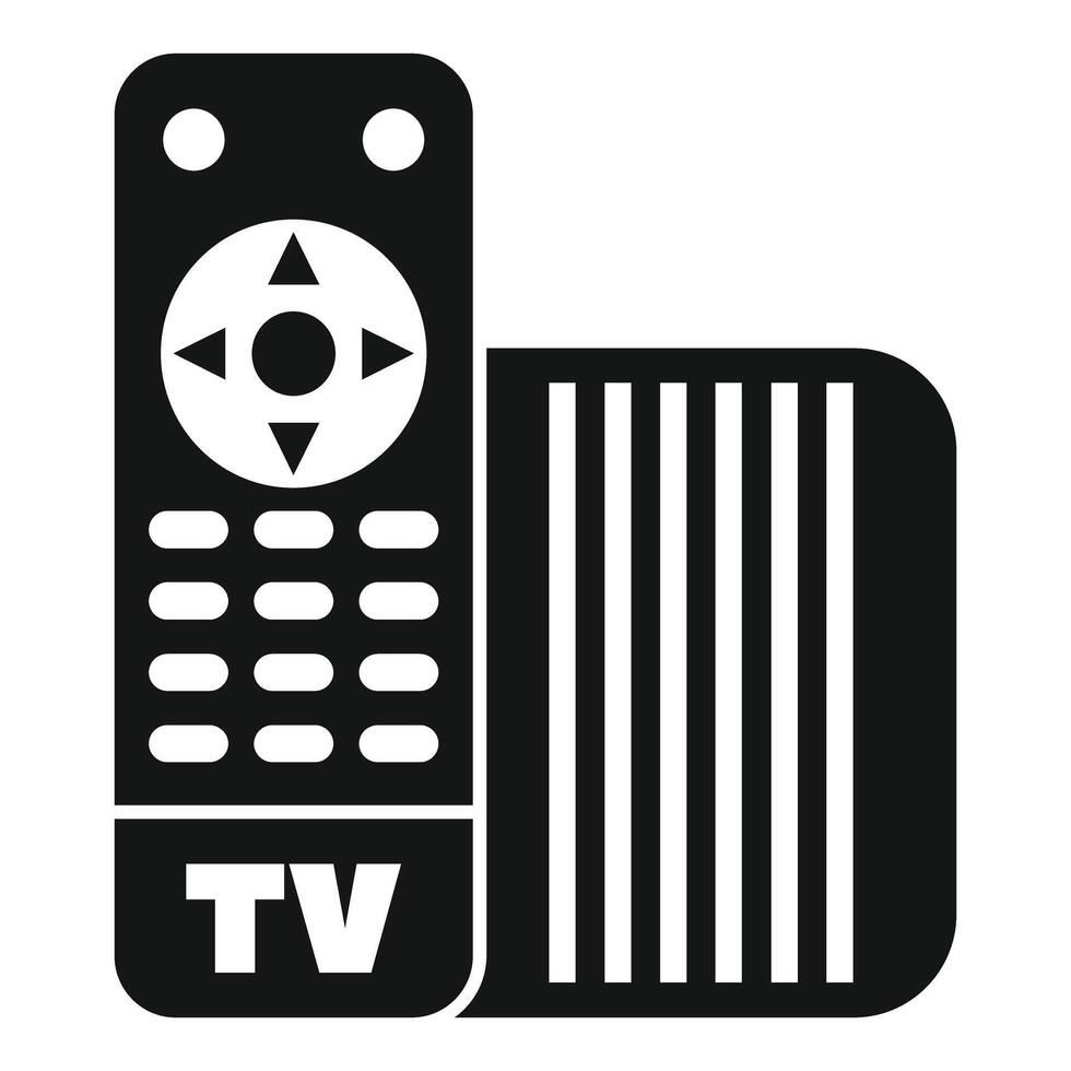 Television set with remote control device changing channels vector