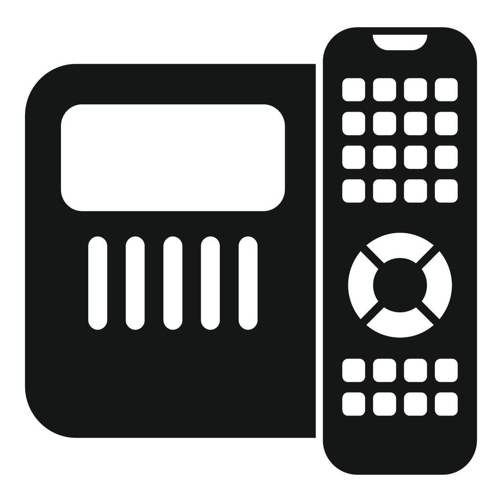 Video recorder device with remote control icon simple style vector