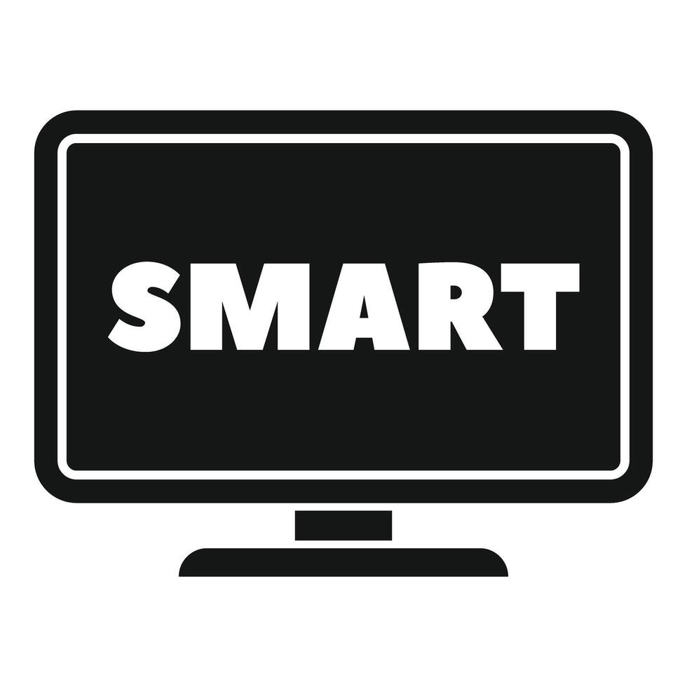 Smart tv showing inscription on screen displaying modern technology vector