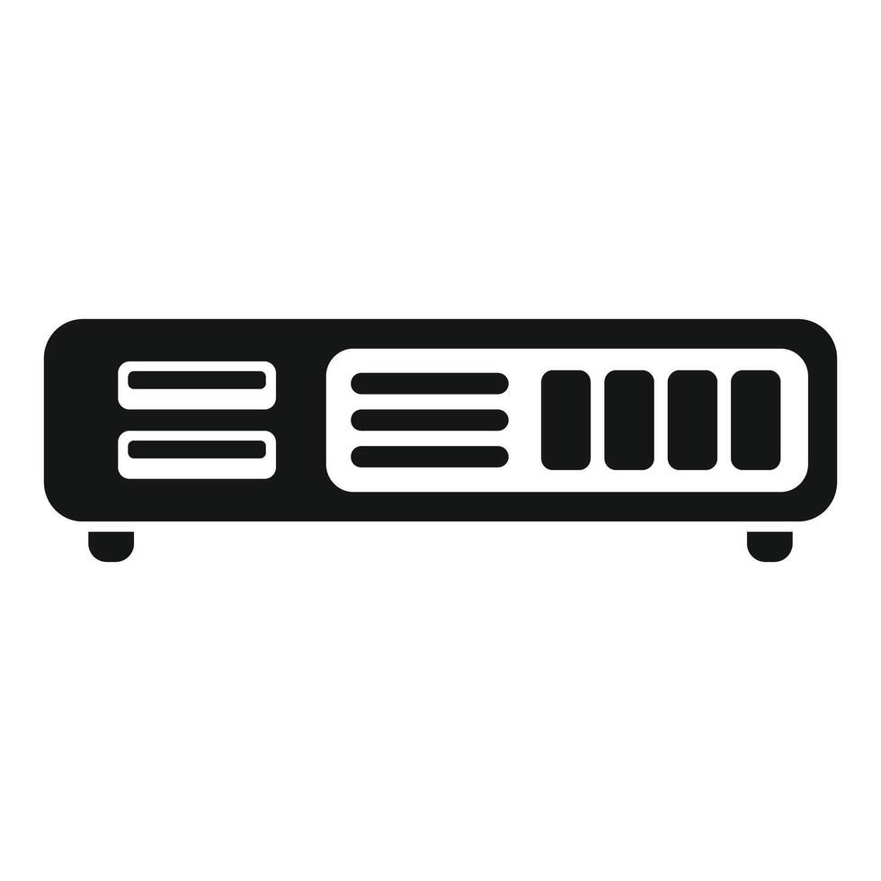 Modern projector displaying content with control buttons icon vector