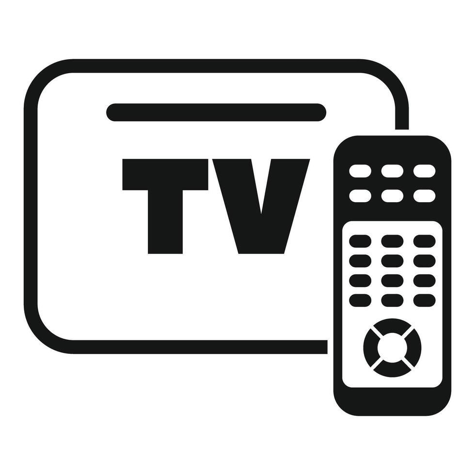 Tv set top box with remote control icon vector