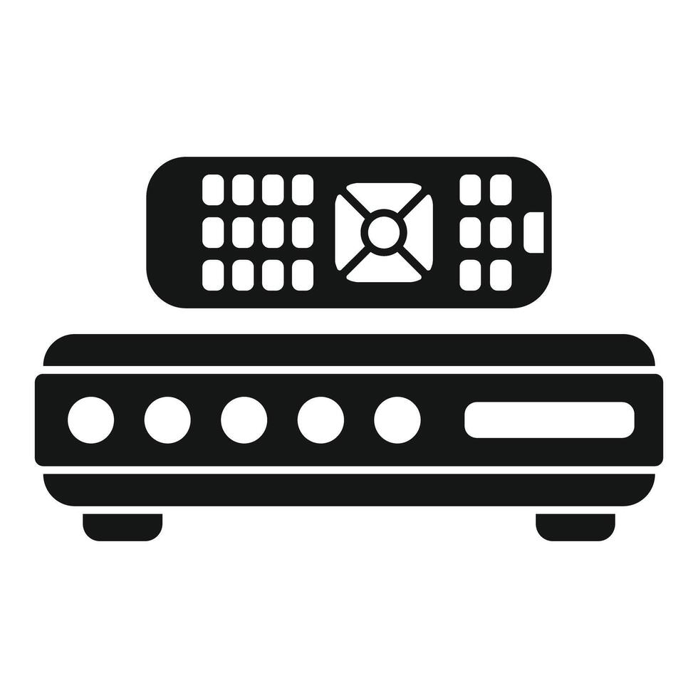 Digital tv set top box receiver and remote control device vector