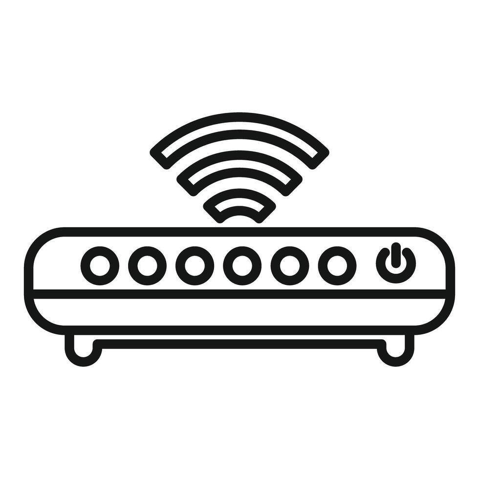 Router providing strong wifi signal connection icon vector