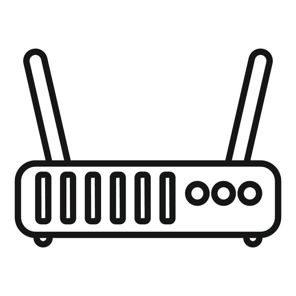 Wifi router providing wireless signal with two antennas vector