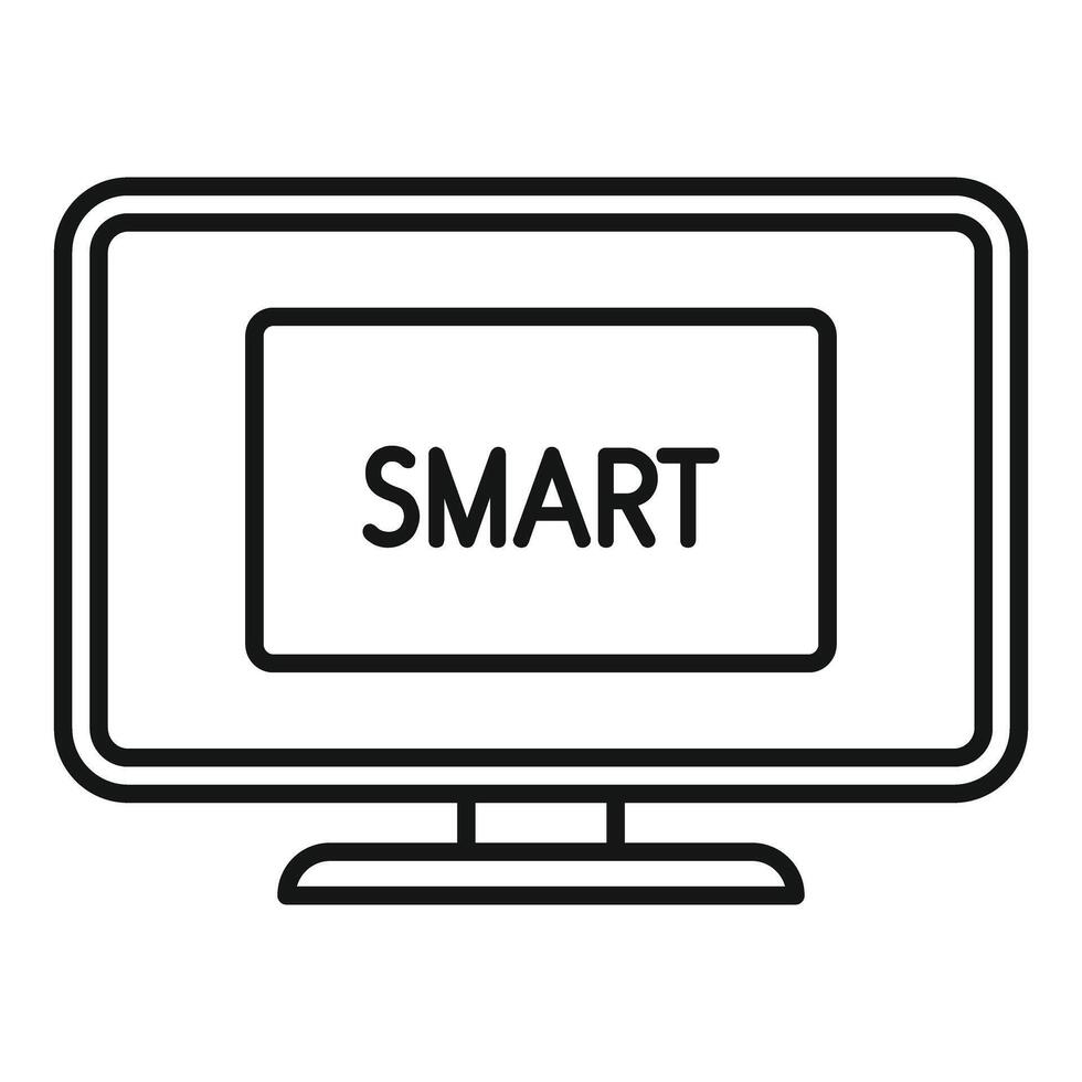 Smart tv icon showing television streaming content vector