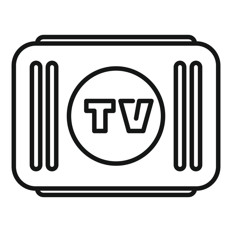 Simple retro tv icon representing television broadcasting vector
