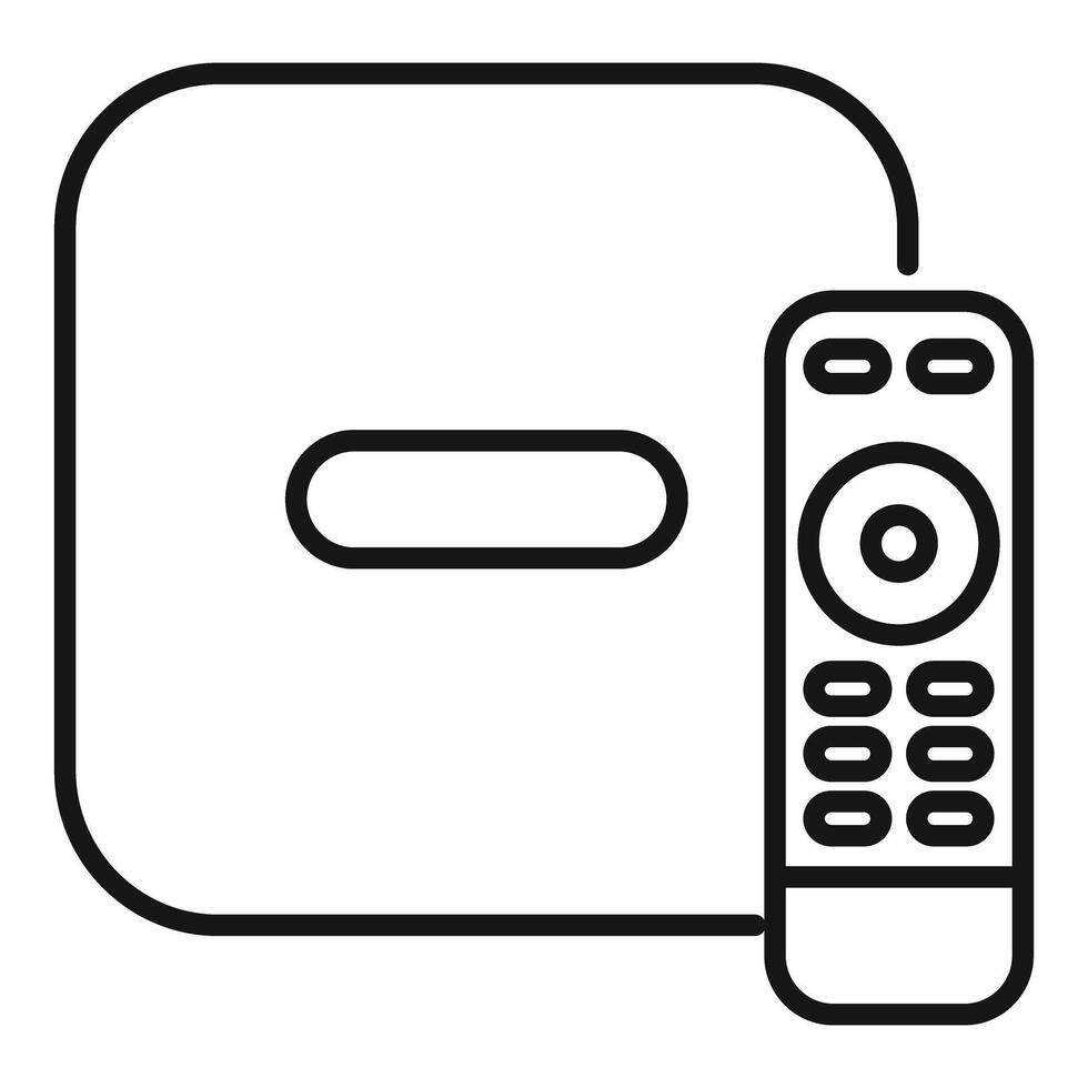 Tv set top box receiver controlling watching television program icon vector
