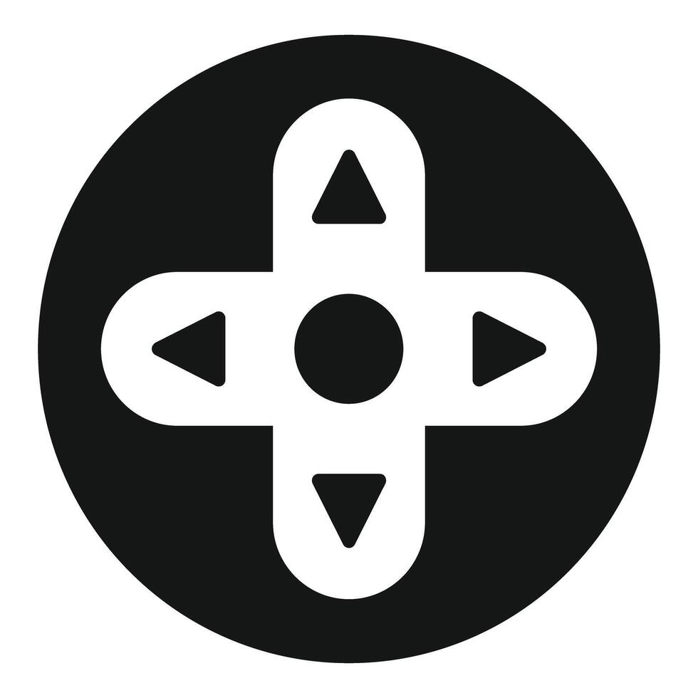 Game controller d pad icon showing directional buttons vector