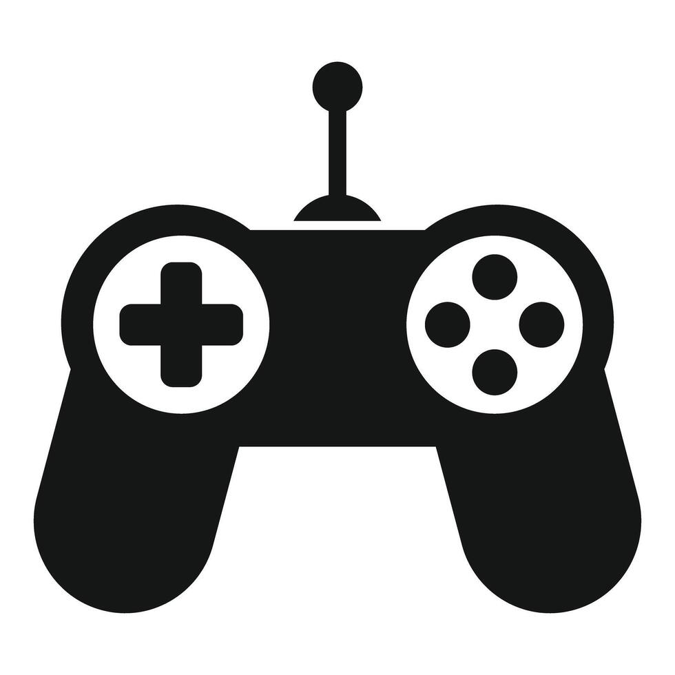 Black wireless gamepad controller transmitting signal vector