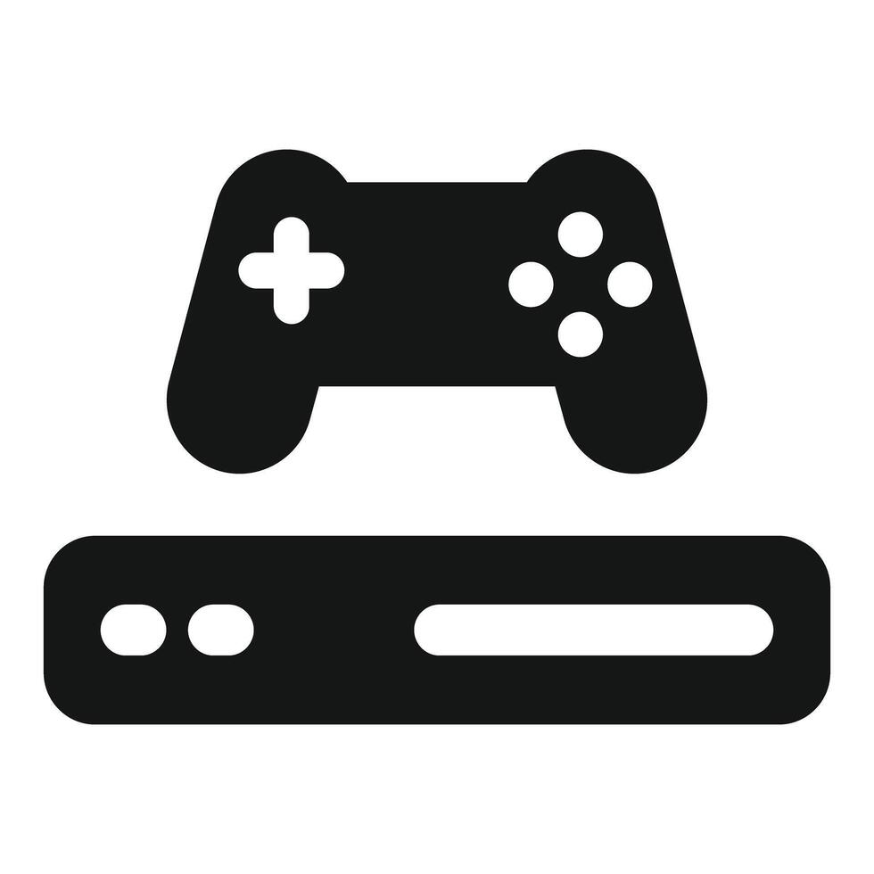 Video game console with controller floating above suggesting online gaming vector