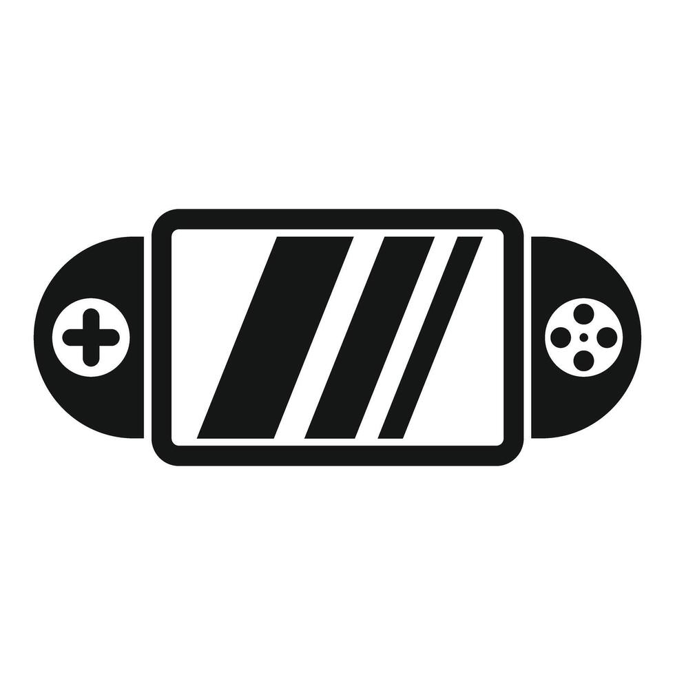 Portable game console with buttons showing three bright stripes on screen vector