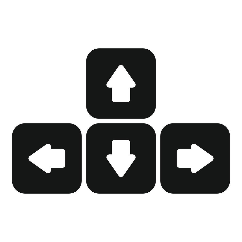 Black arrows showing four directions up down left right vector