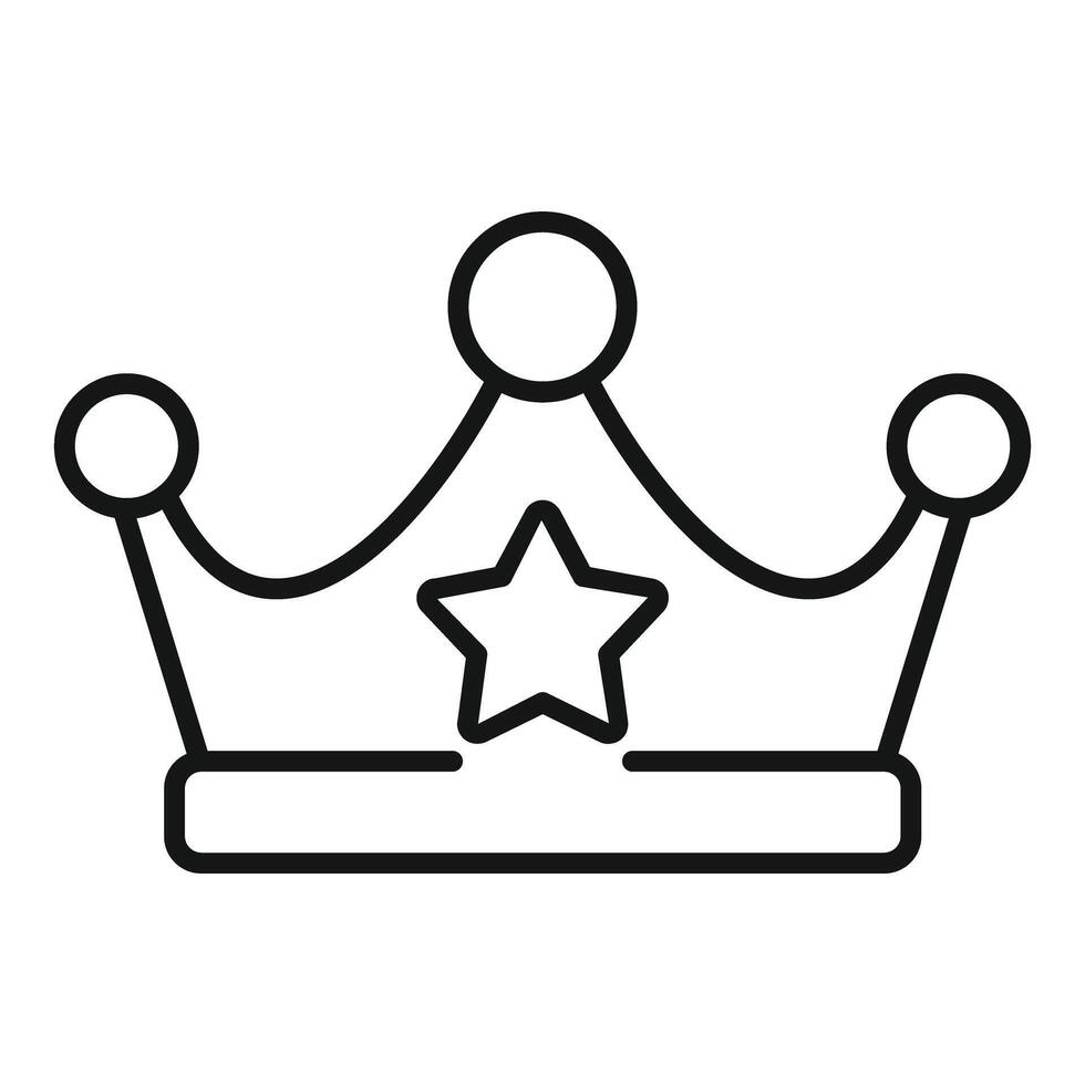 Line art crown with star representing success vector