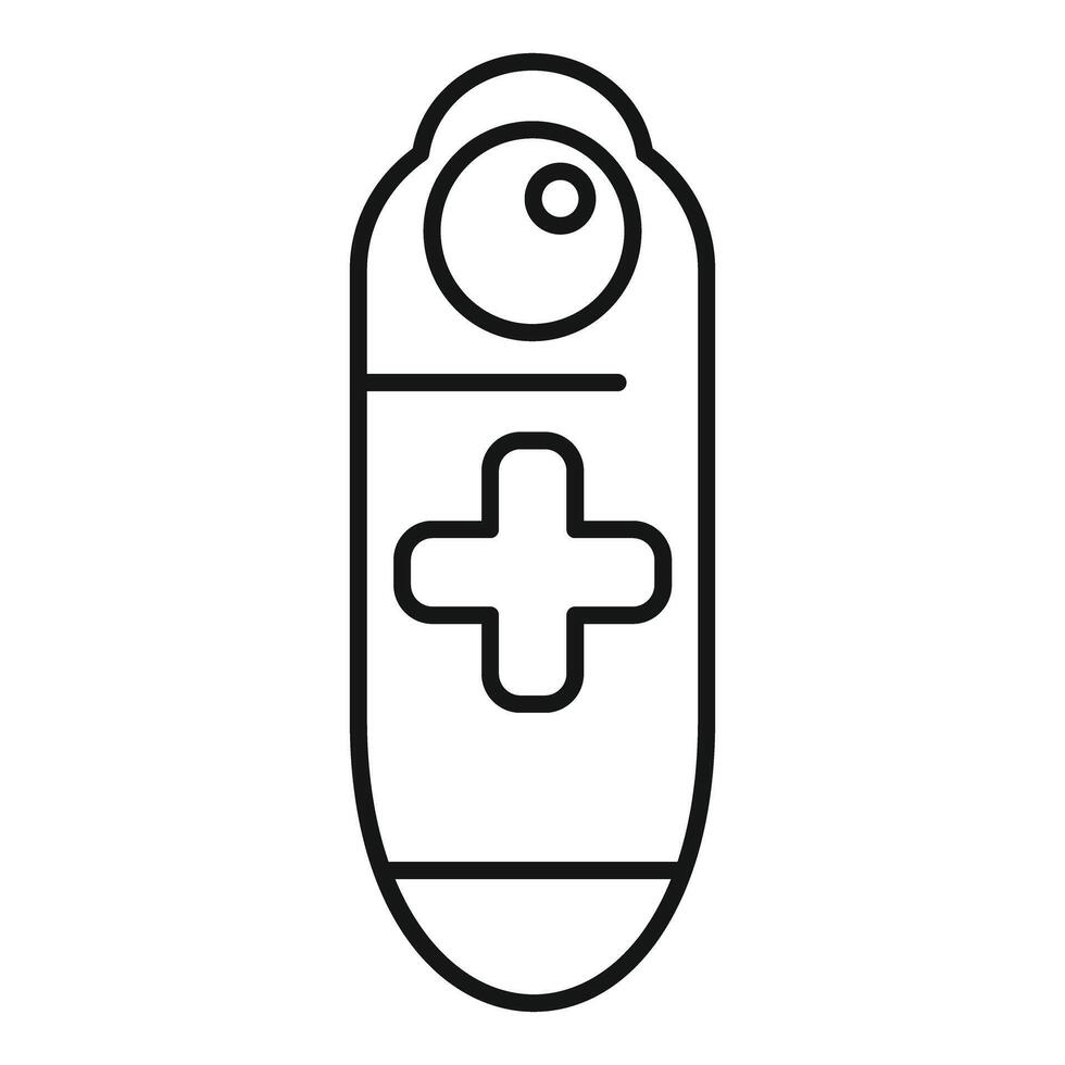 Medical device showing plus sign icon outline style vector