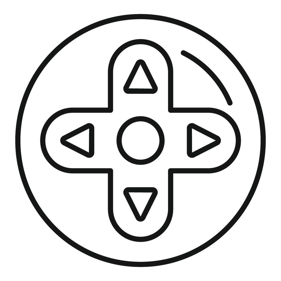 Game controller showing d pad with arrows in circle icon vector