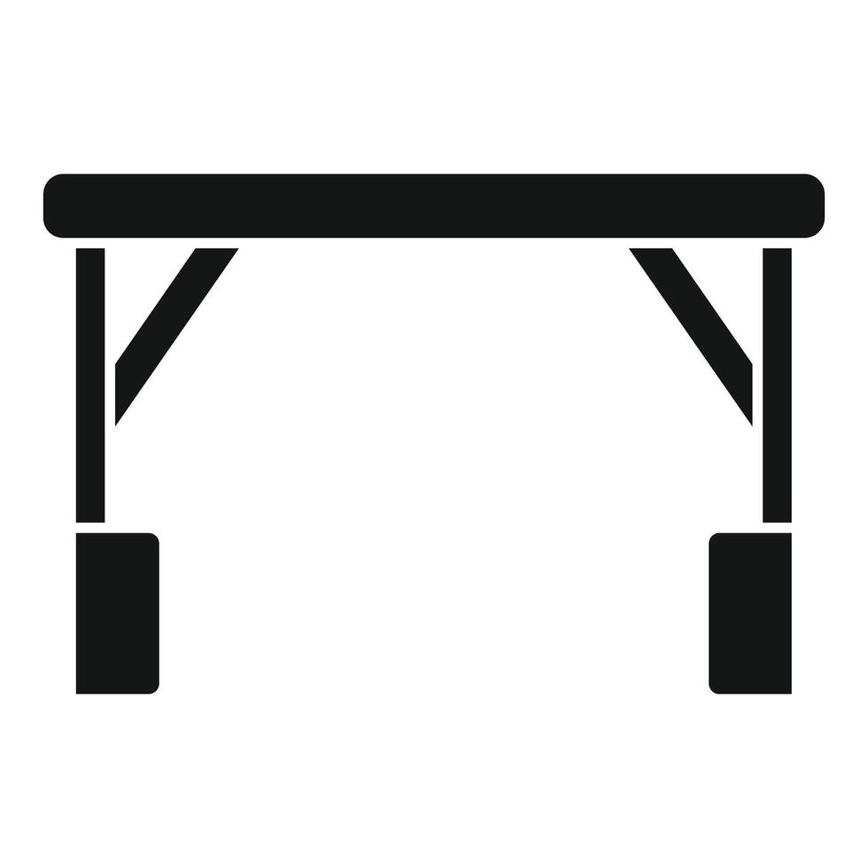 Wooden market counter with empty top standing on white background vector