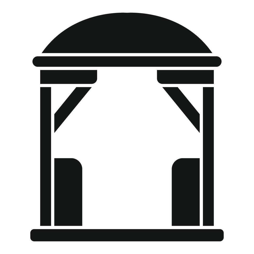 Wooden gazebo with dome roof standing on the street for rest vector