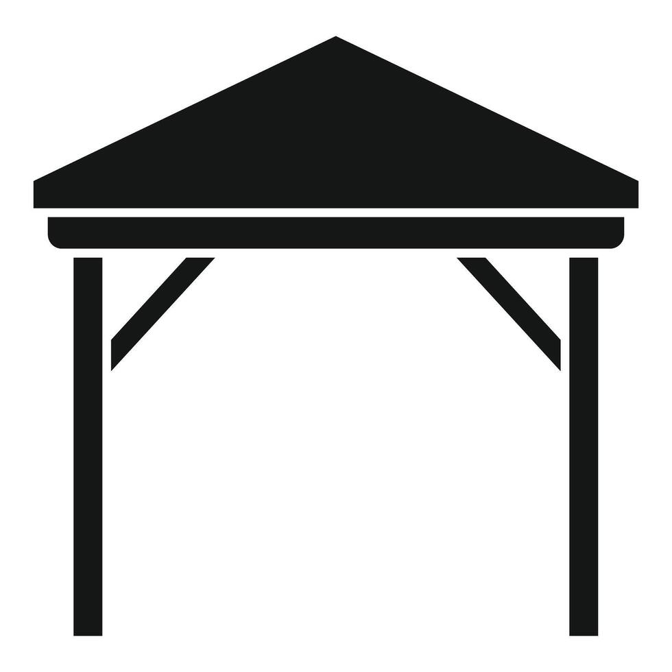 Wooden canopy protecting from the sun in simple style vector