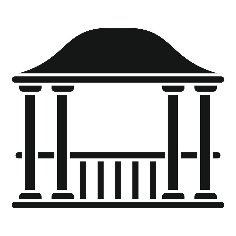 Elegant gazebo with columns and railing offering shelter and style vector