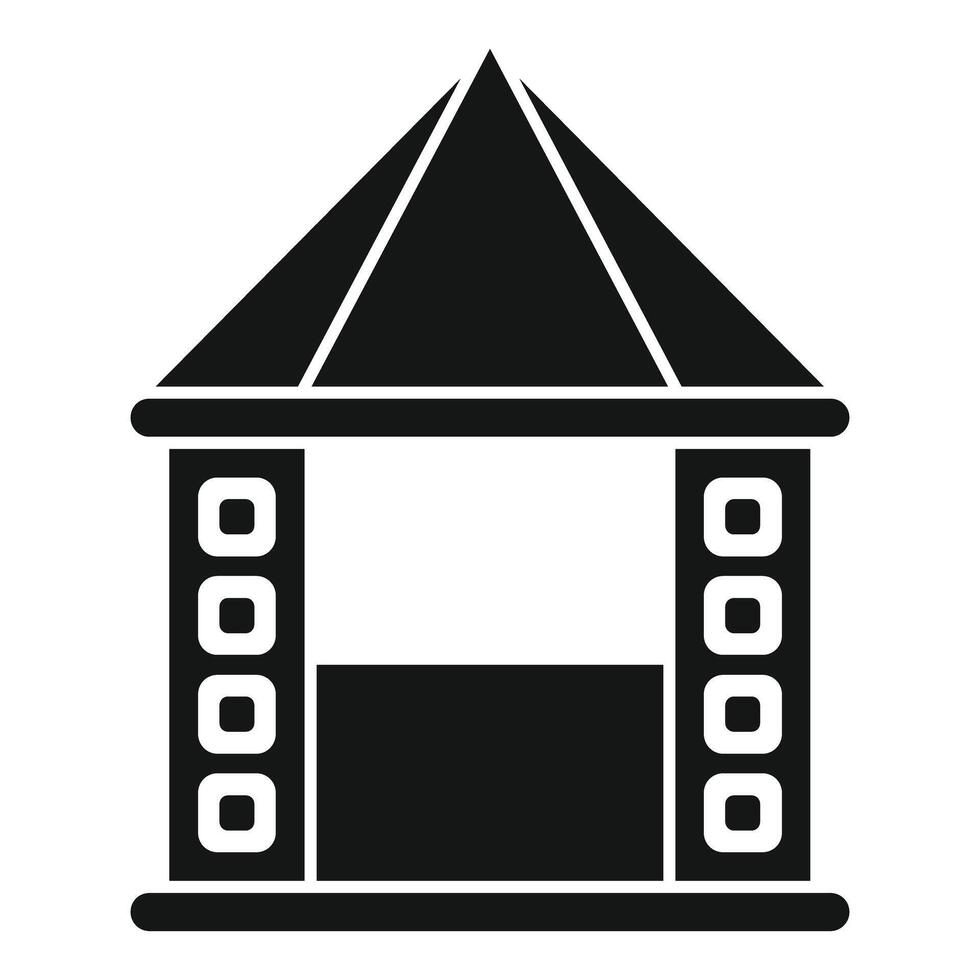 Simple gazebo with pointed roof for garden relaxing vector