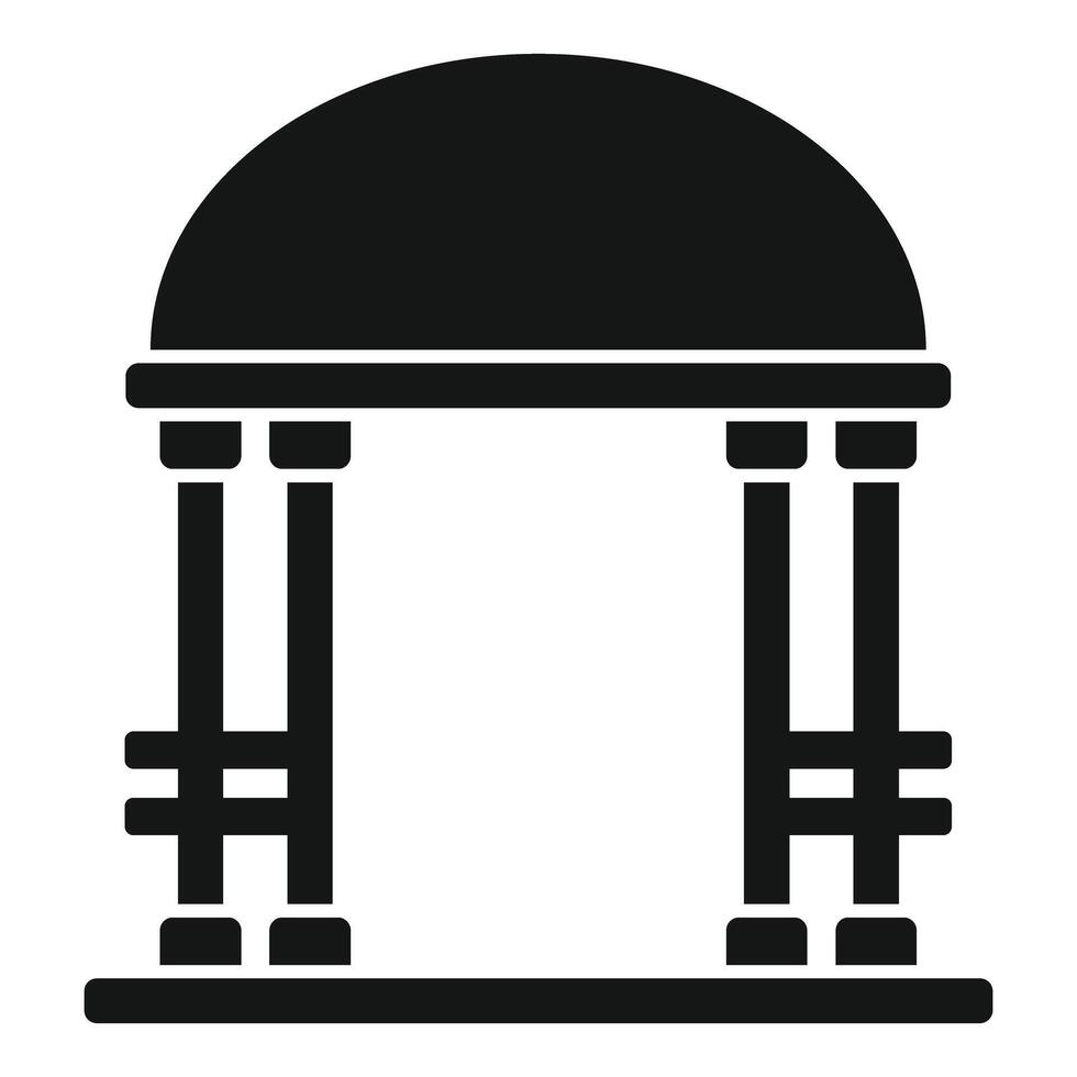 Beautiful wooden gazebo with benches for resting in park vector