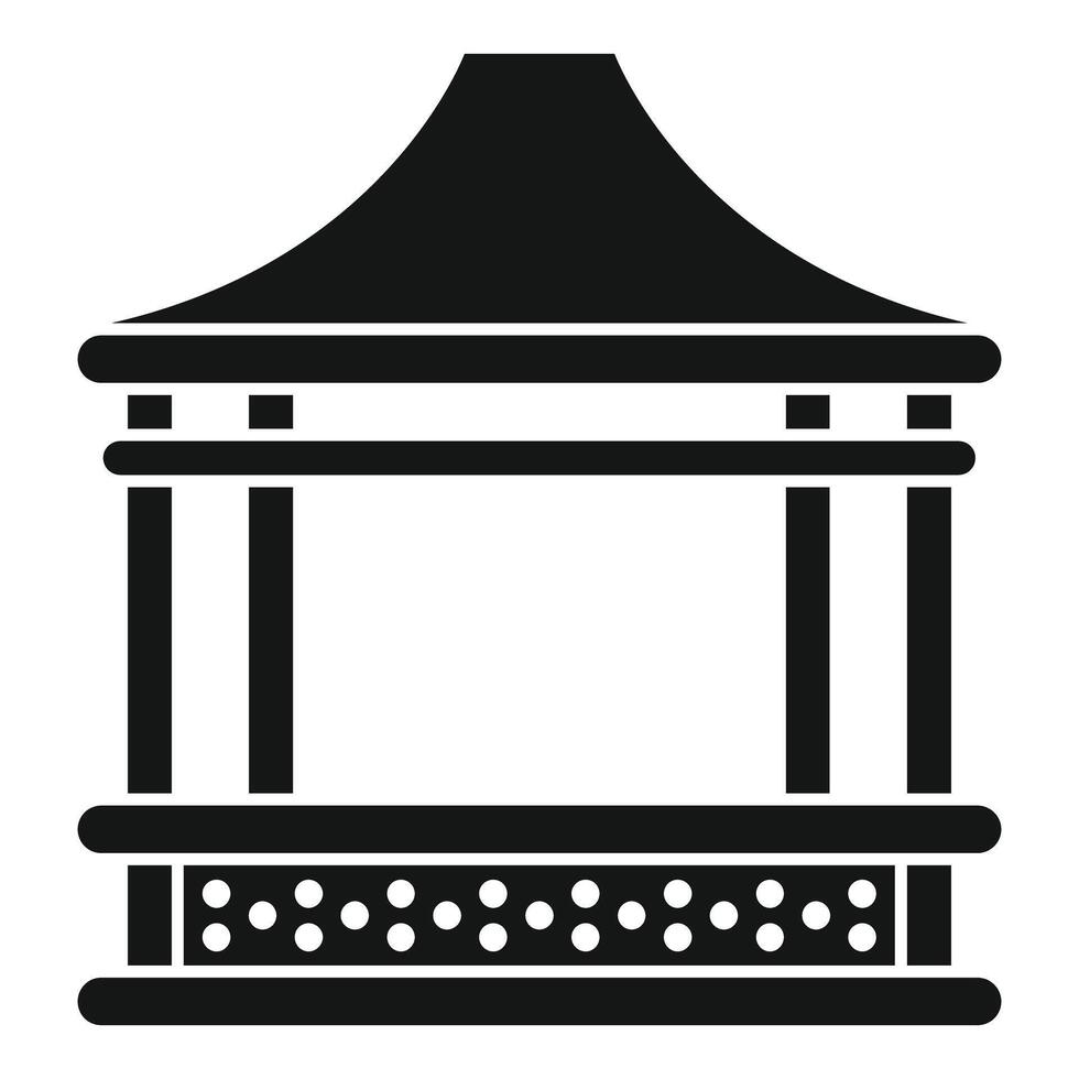 Wooden gazebo with pointed roof for resting providing shade vector