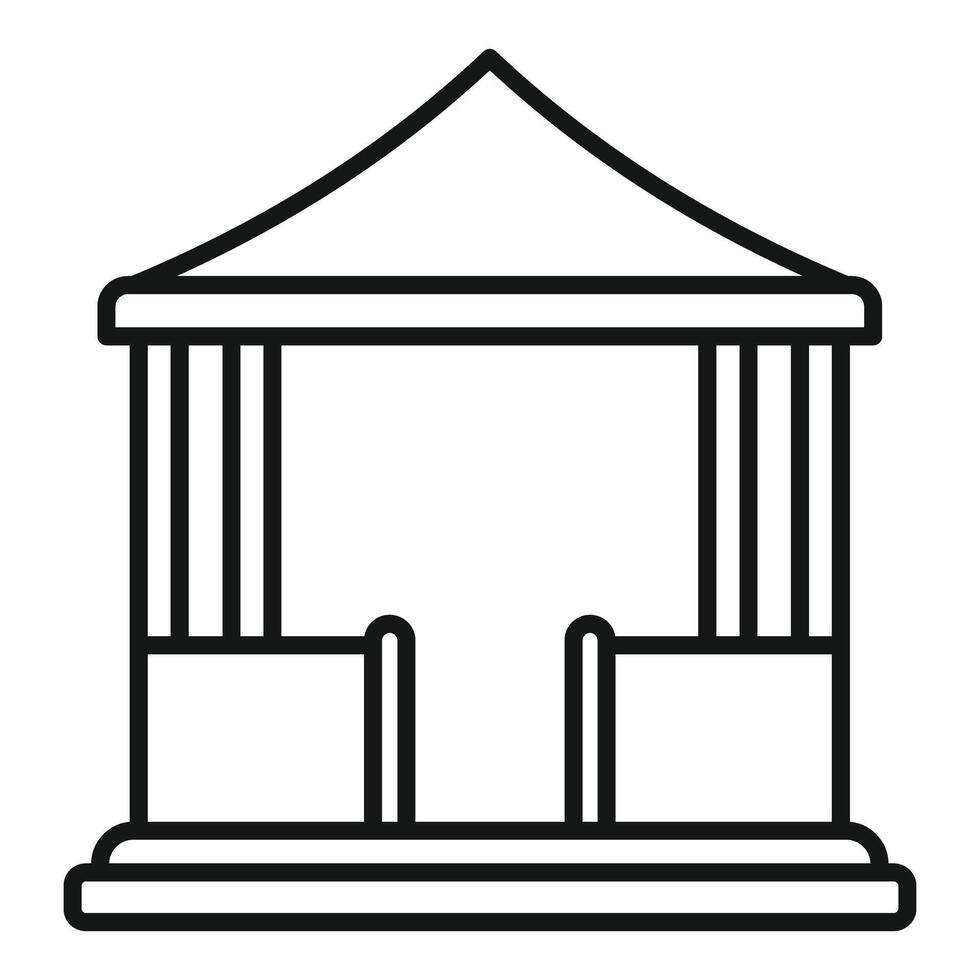 Ancient greek temple facade with columns supporting triangular roof vector