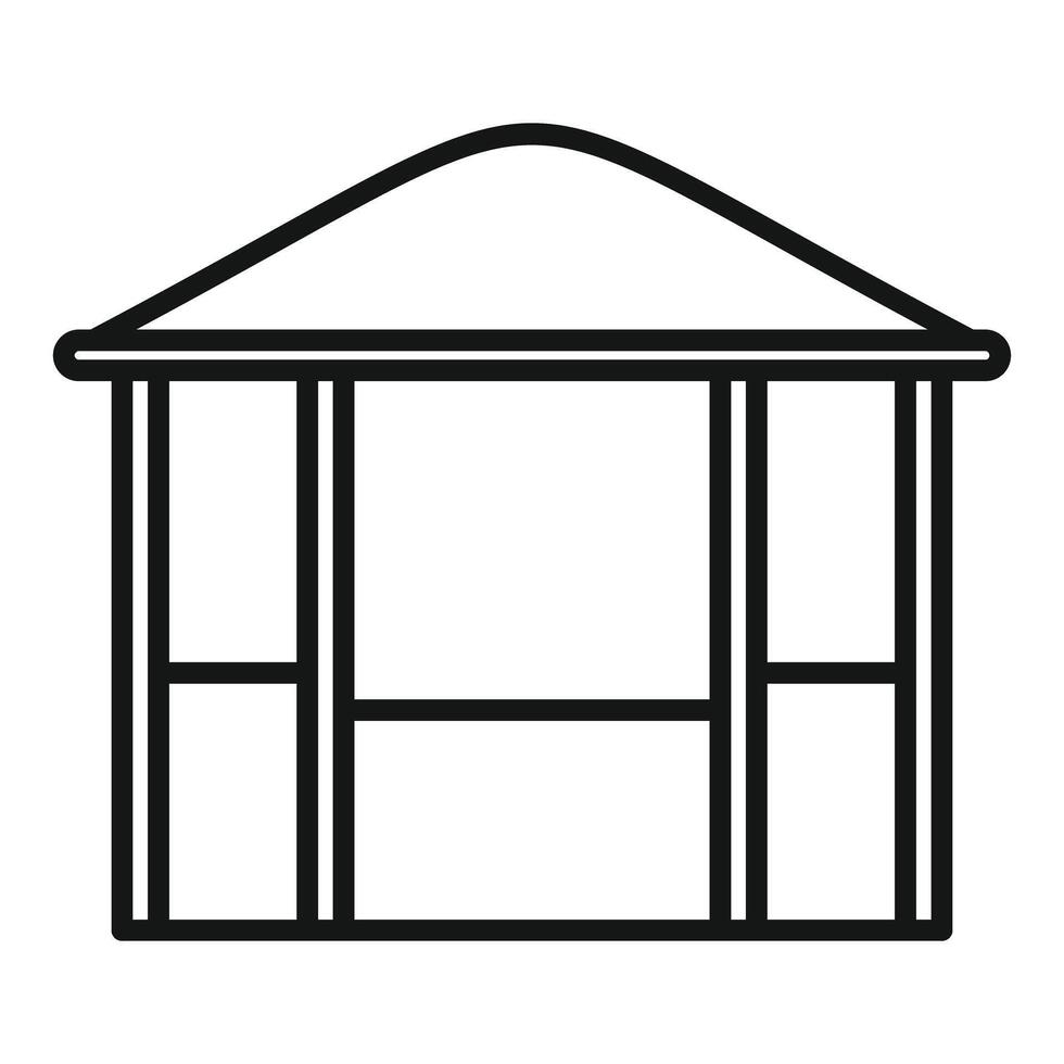 Simple wooden gazebo structure for outdoor recreation vector