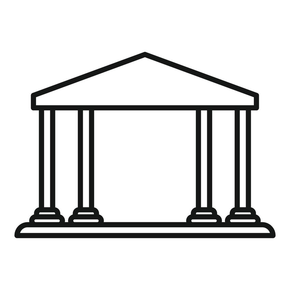 Simple greek style building facade with columns icon vector