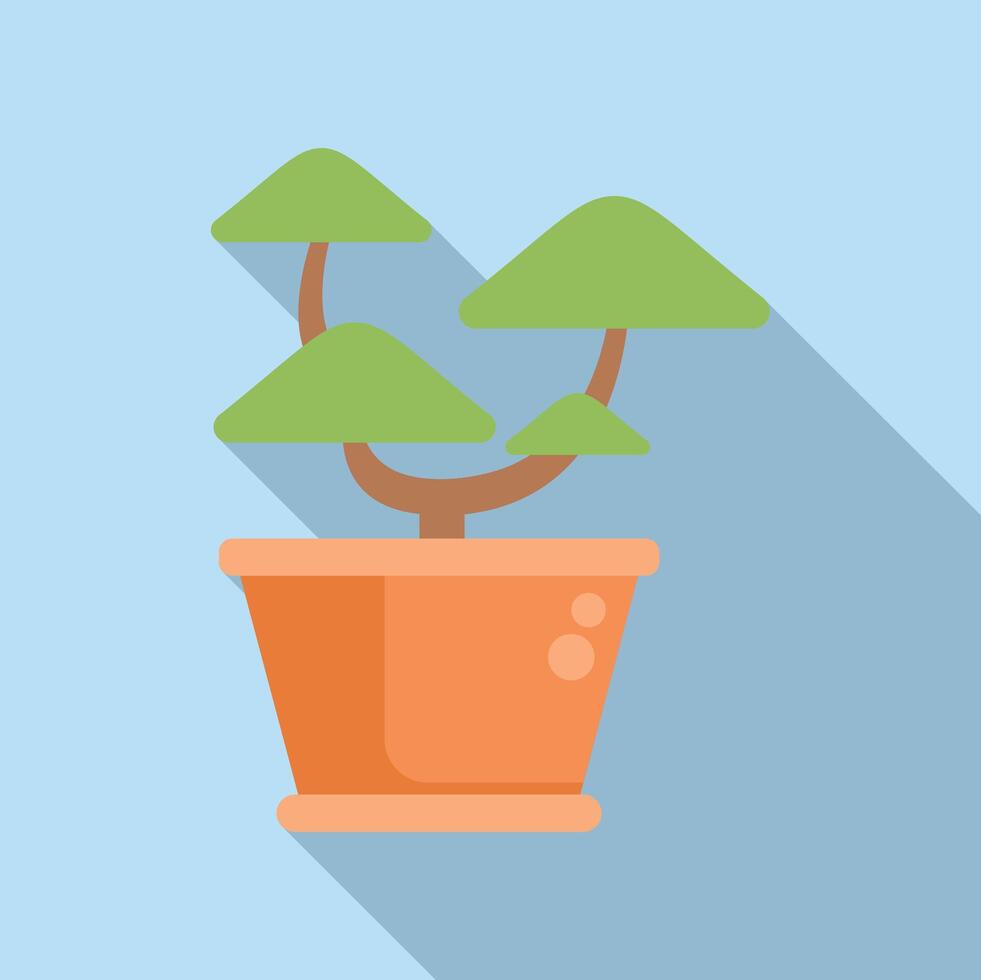 Small bonsai tree growing in a pot illustration vector
