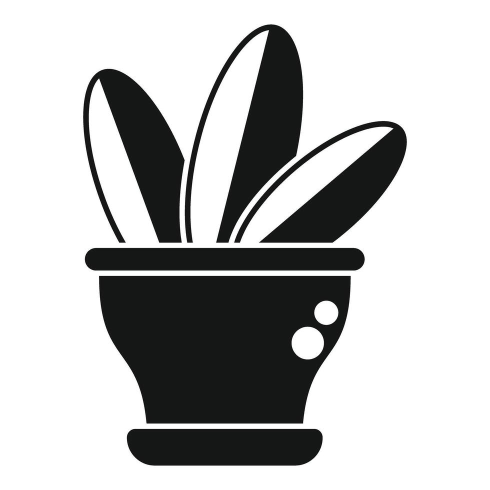 Sansevieria trifasciata growing in clay pot icon vector
