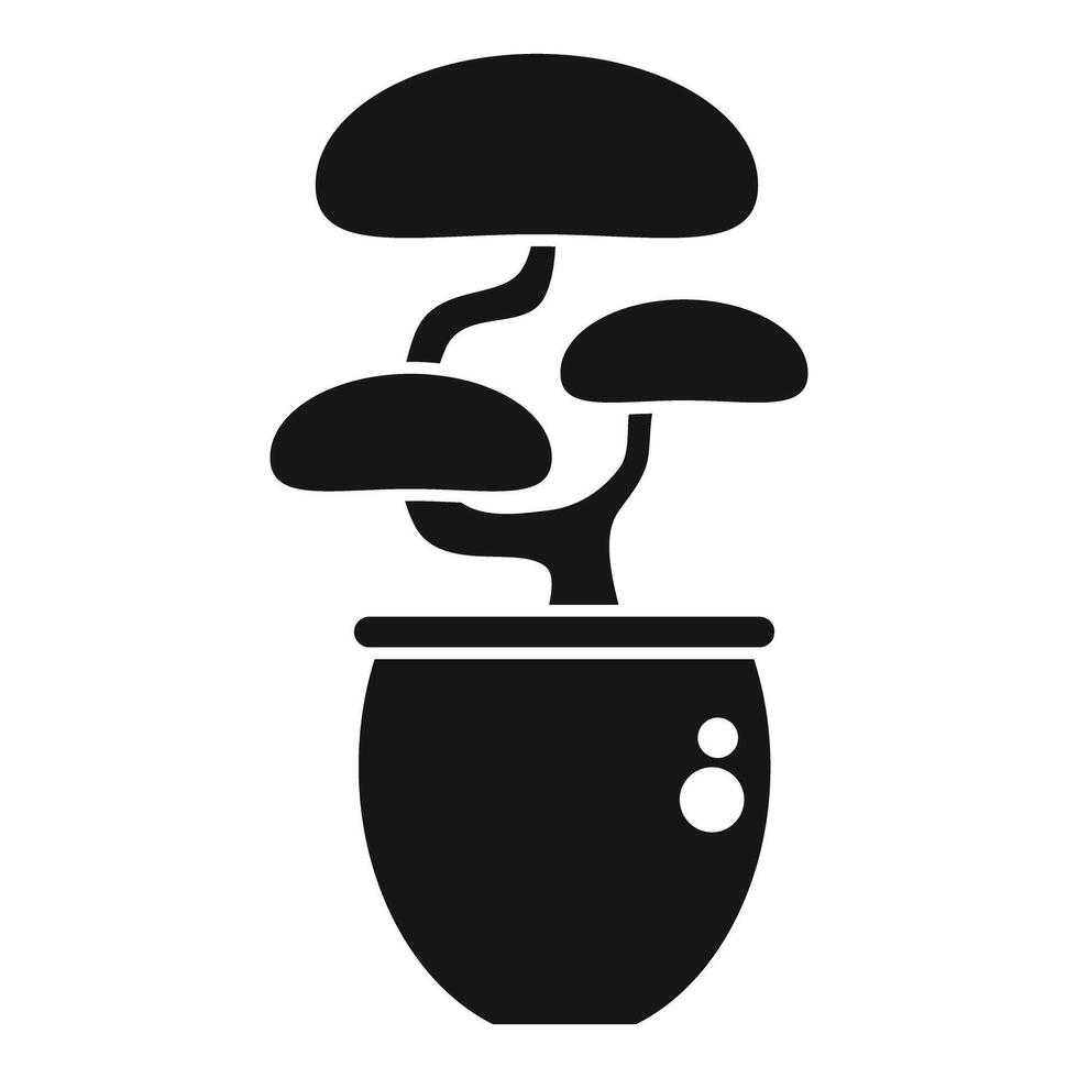 Small bonsai tree growing in a clay pot icon vector