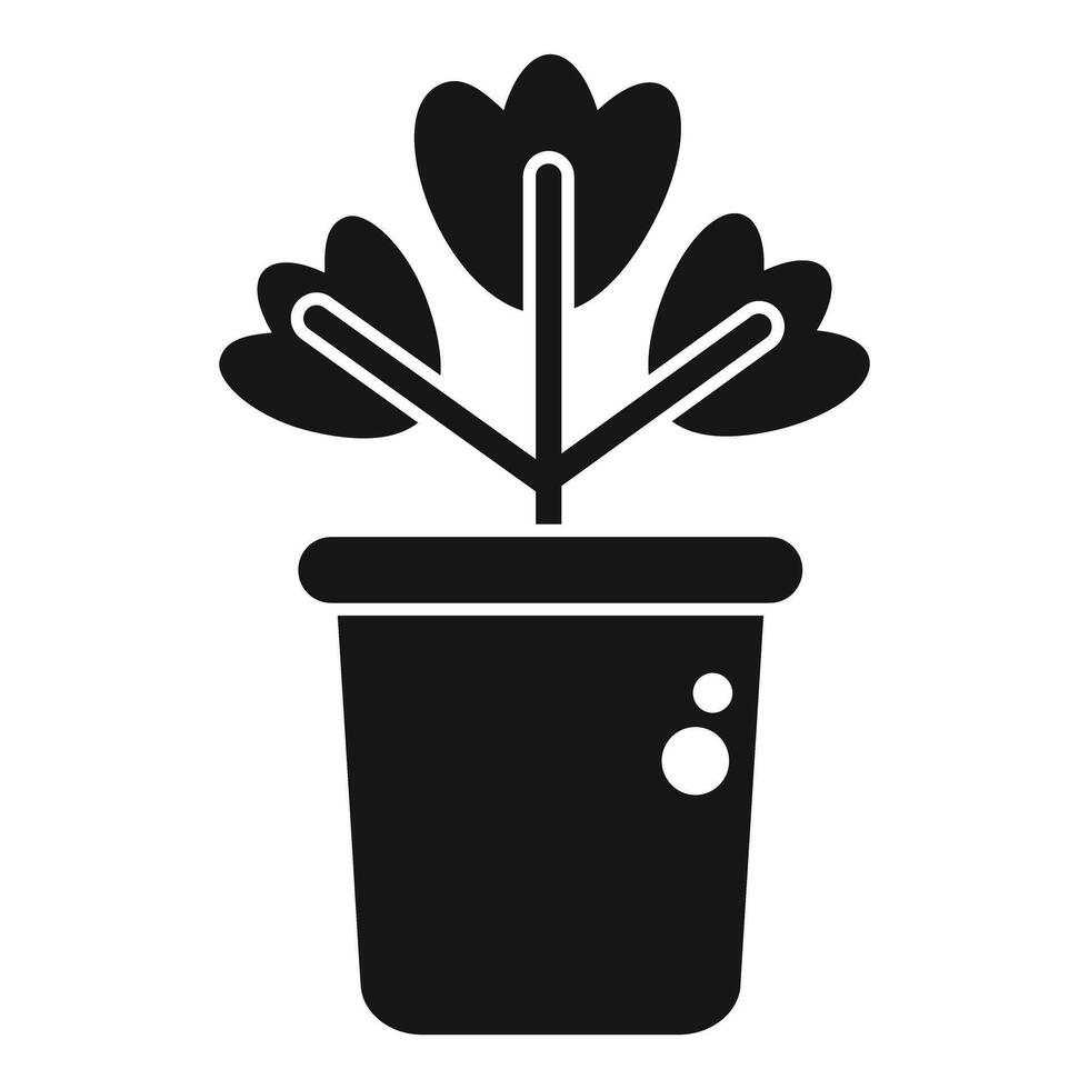 Small plant growing in a pot icon, simple style vector