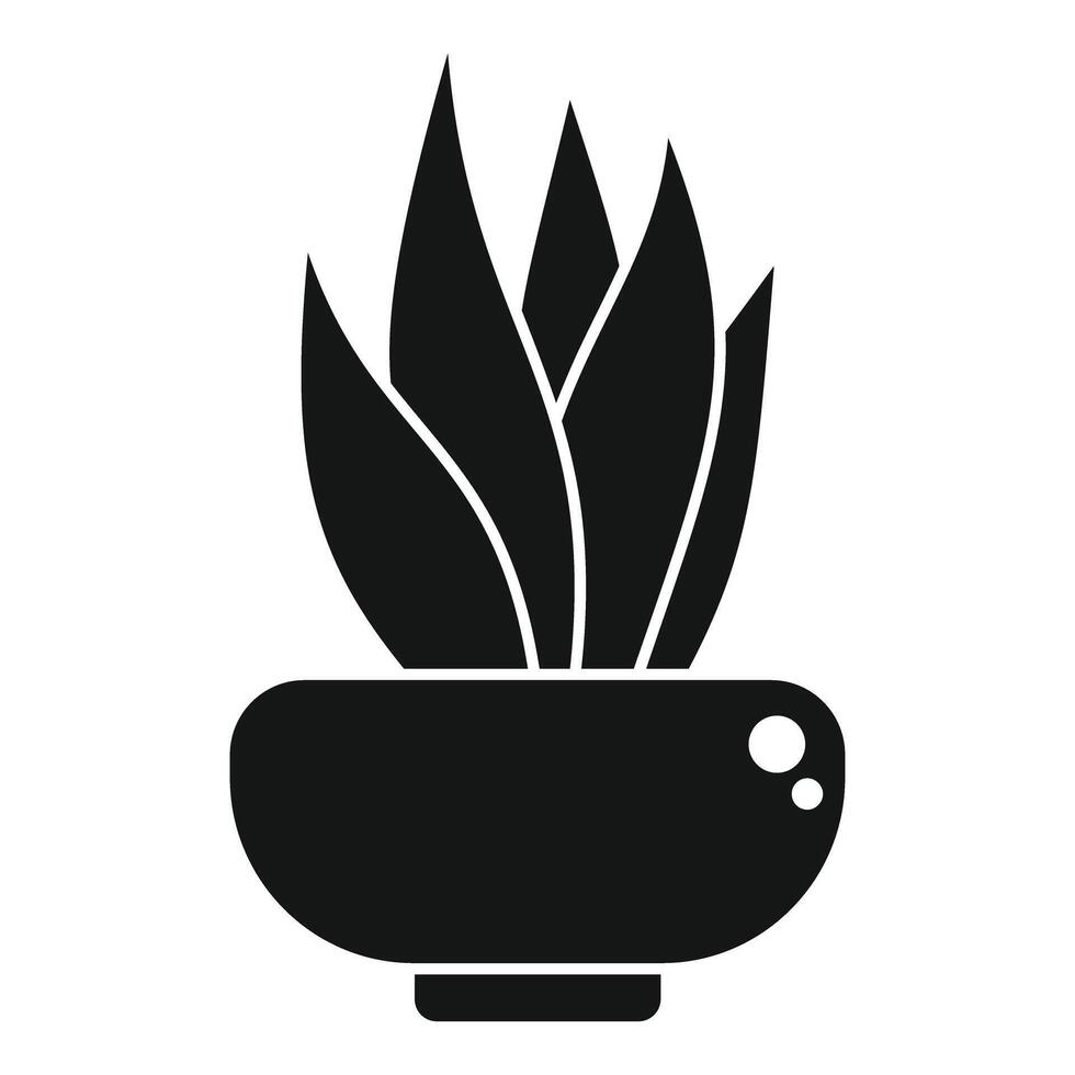 Minimalist black and white icon of a growing succulent vector