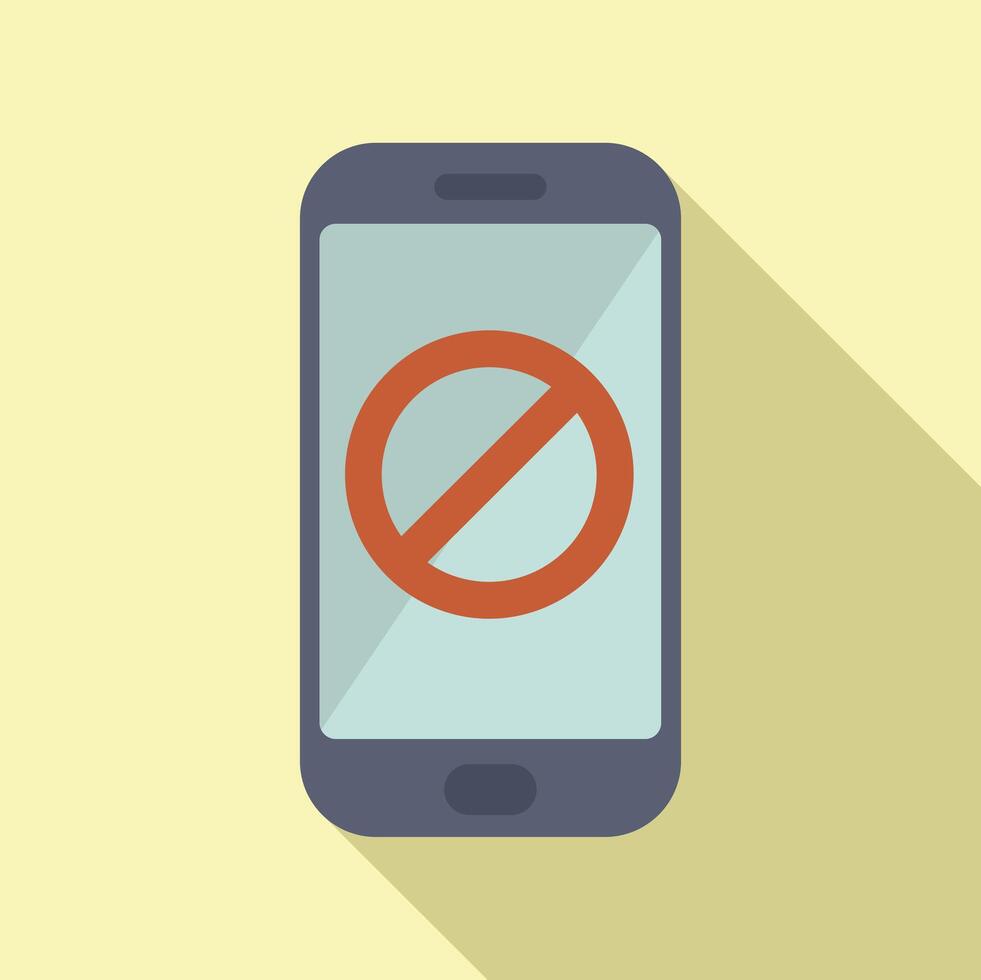Smartphone showing stop sign, digital detox and gadget addiction concept vector