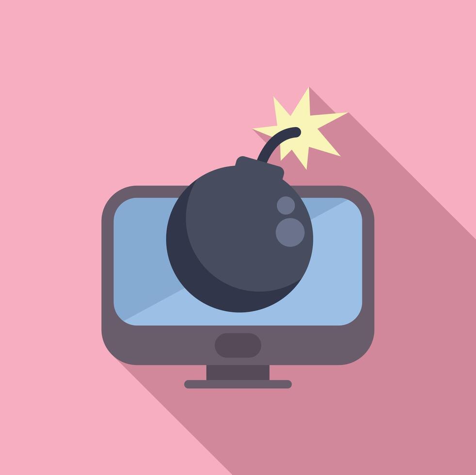 Bomb threatening computer security with virus attack vector