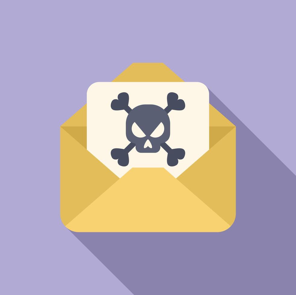 Email containing skull with crossbones showing internet security threat vector