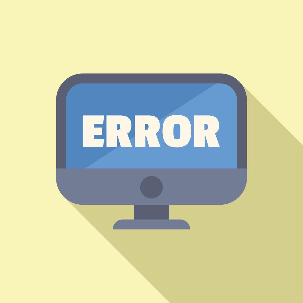 Desktop computer showing error message on screen vector