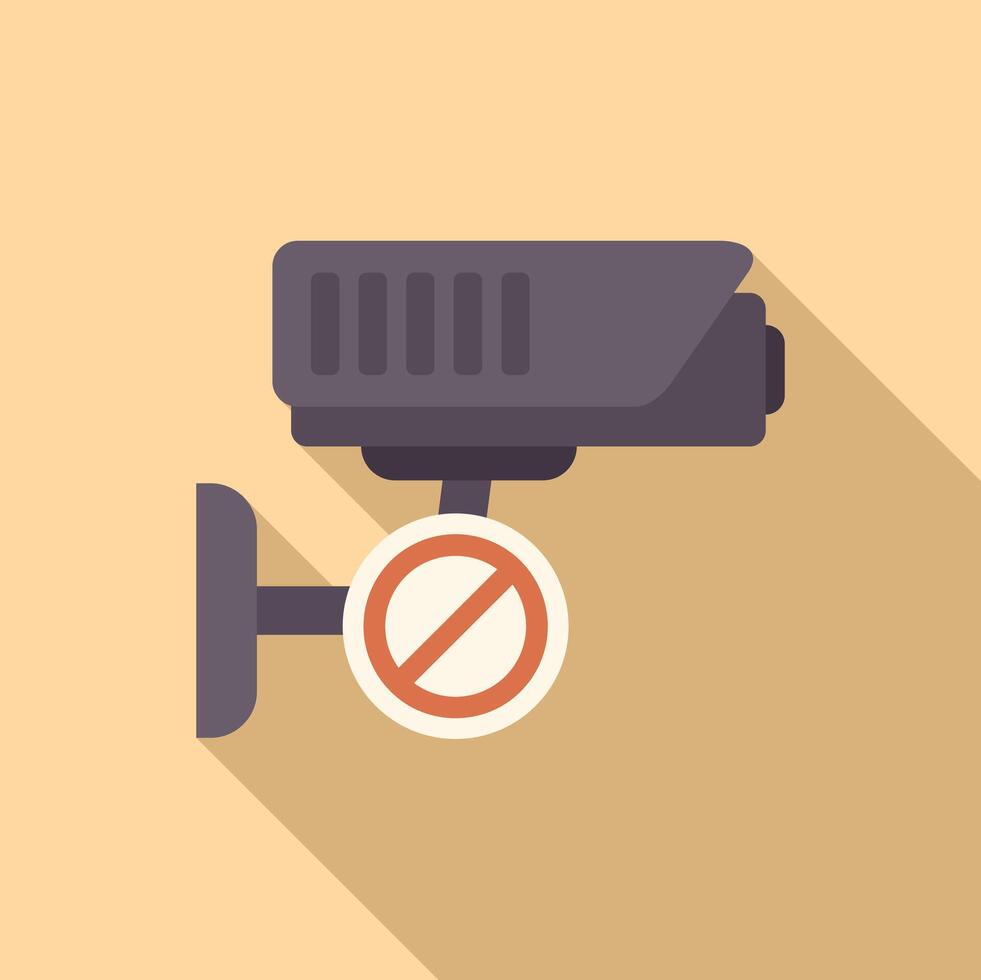 Surveillance camera showing forbidden sign for privacy protection vector