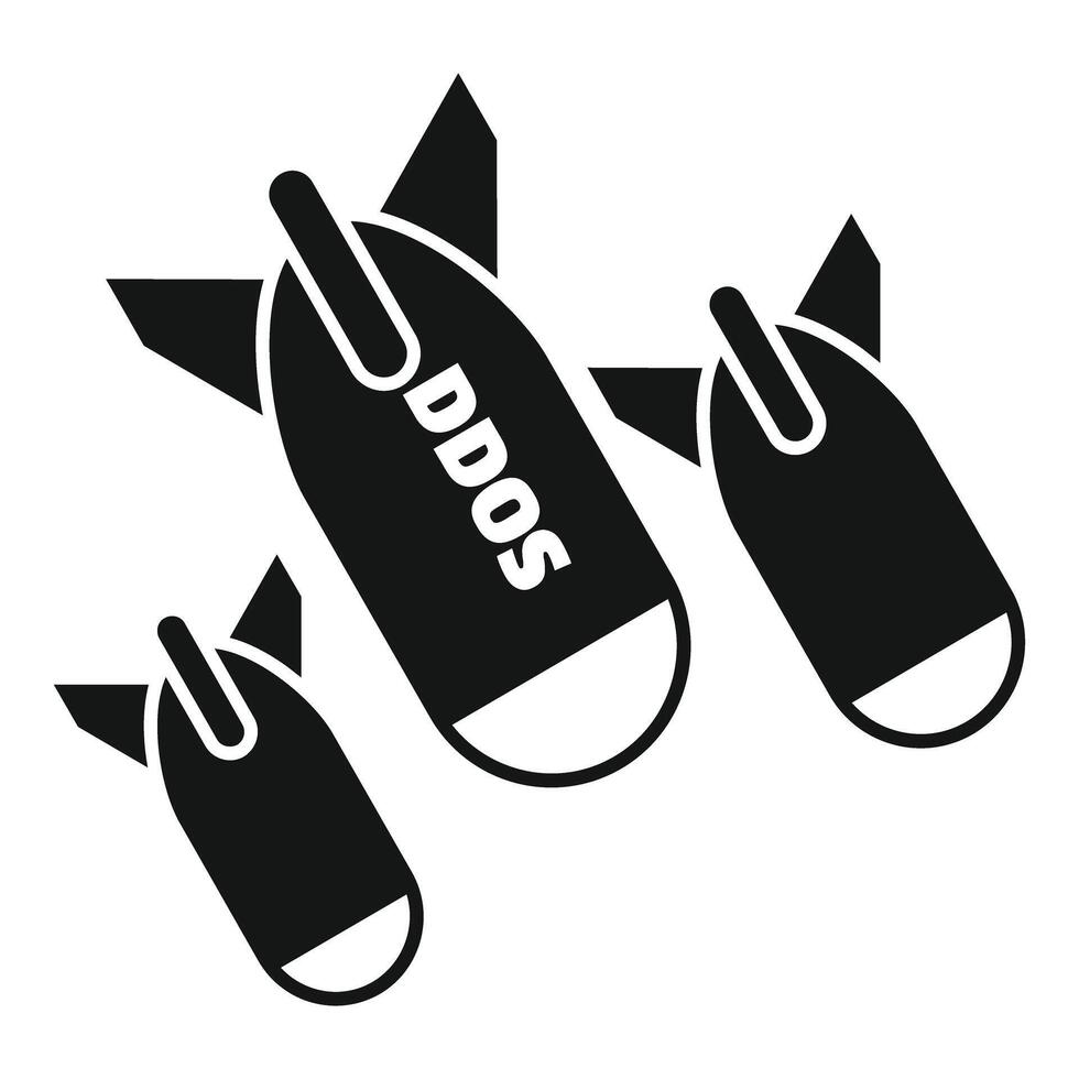 Ddos attack bomb cyber security concept icon glyph style vector