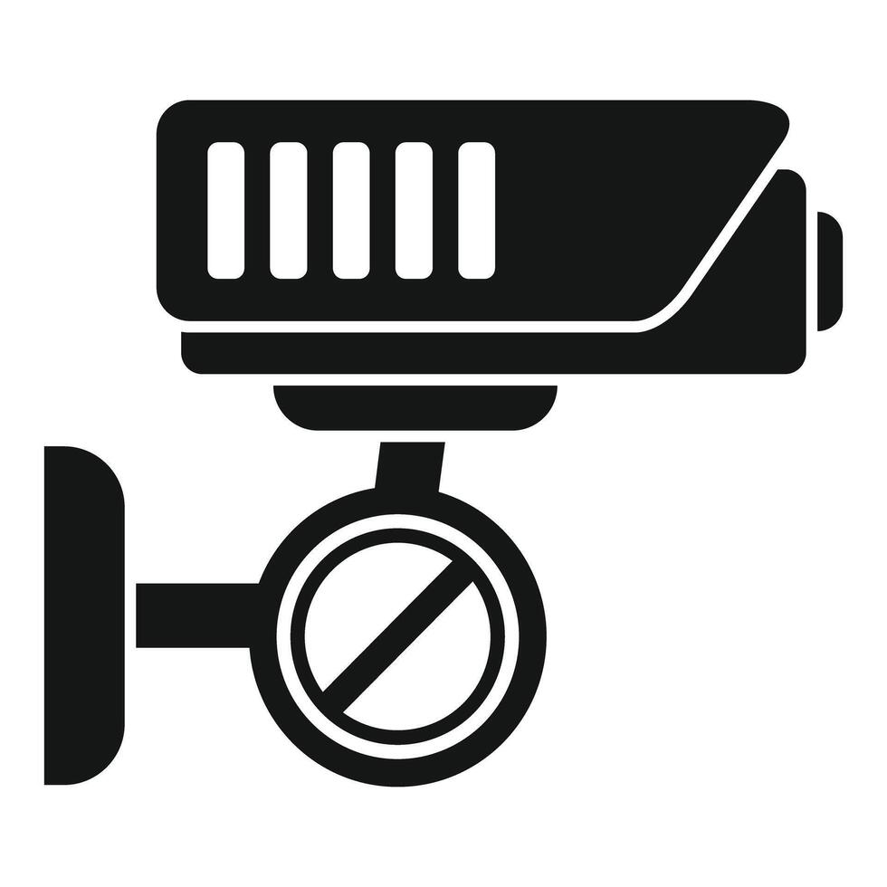 Surveillance camera protecting property showing no recording sign vector