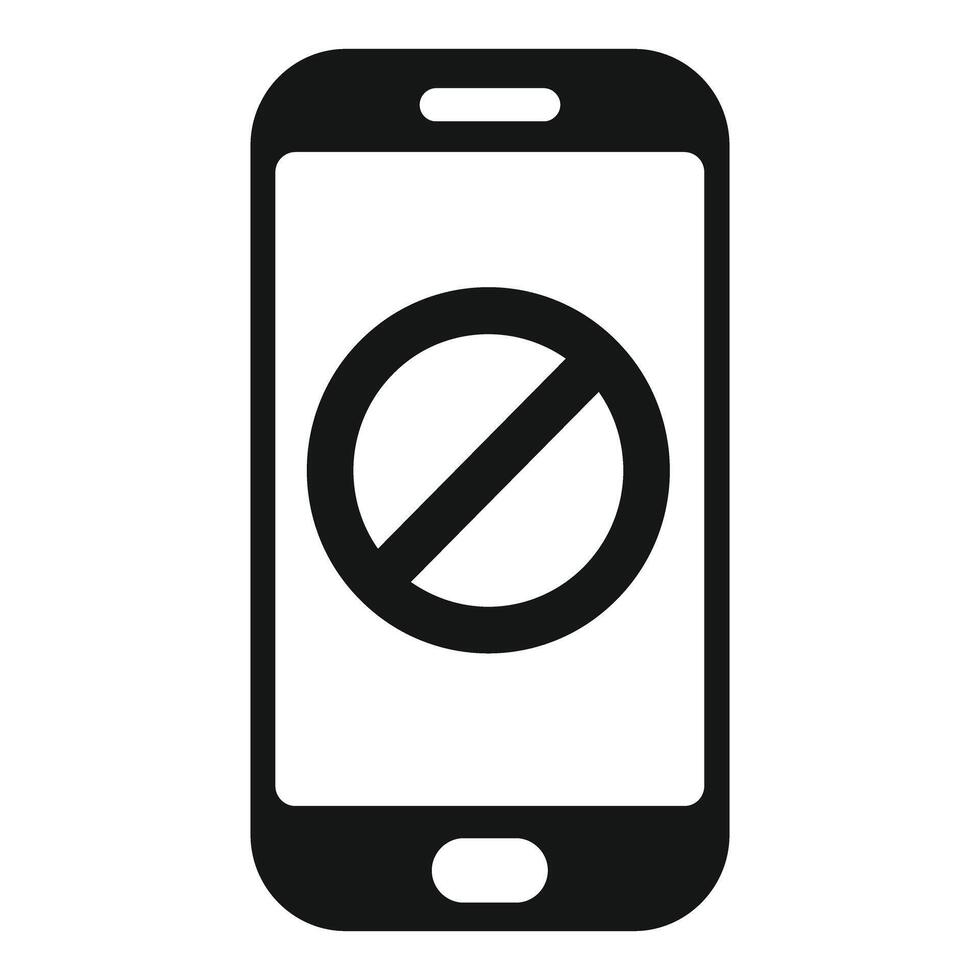 Smartphone showing stop sign icon for no phone allowed vector