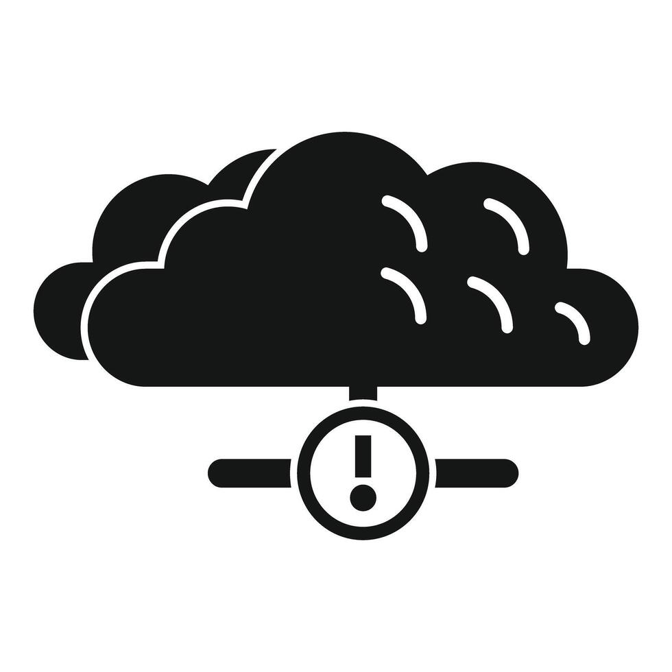 Cloud computing network error alert icon showing data loss vector