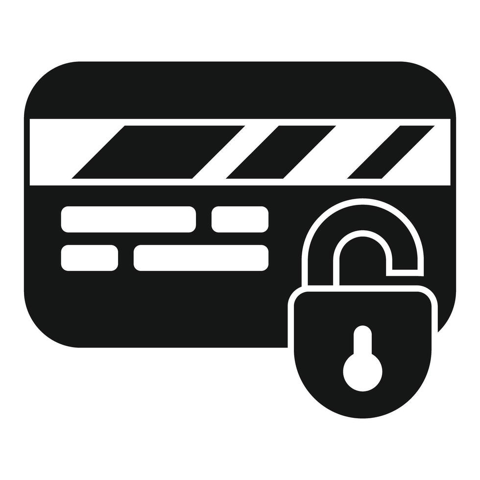 Credit card security system protecting user data with lock icon vector