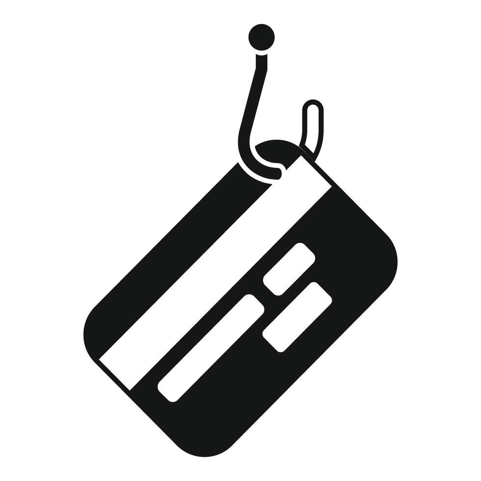 Phishing stealing credit card data using hook icon vector