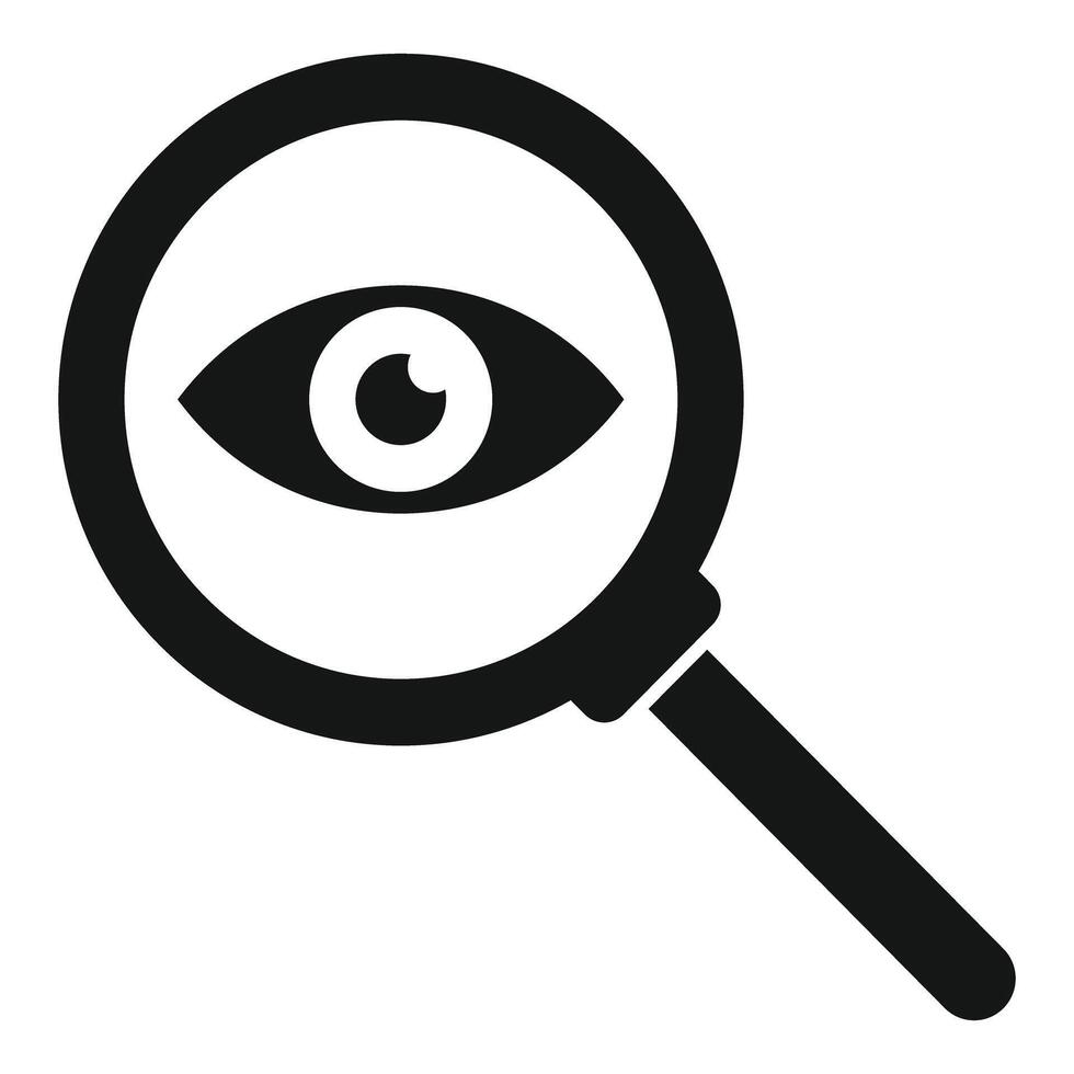 Magnifying glass examining eye concept icon vector