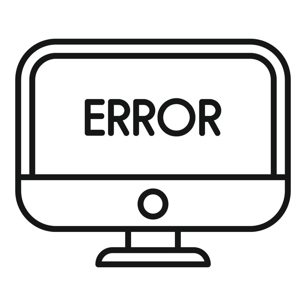 Desktop computer displaying error message icon vector
