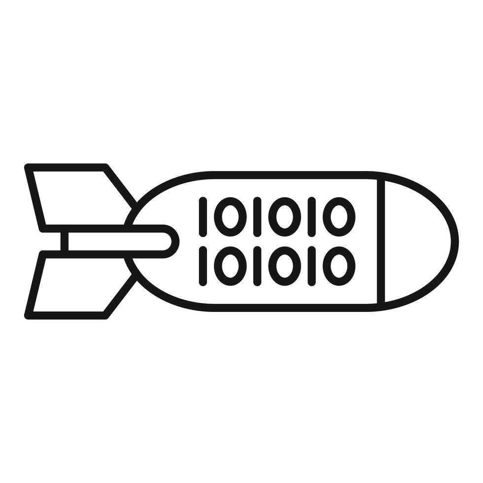 Digital bomb representing cyber warfare threatening national security vector