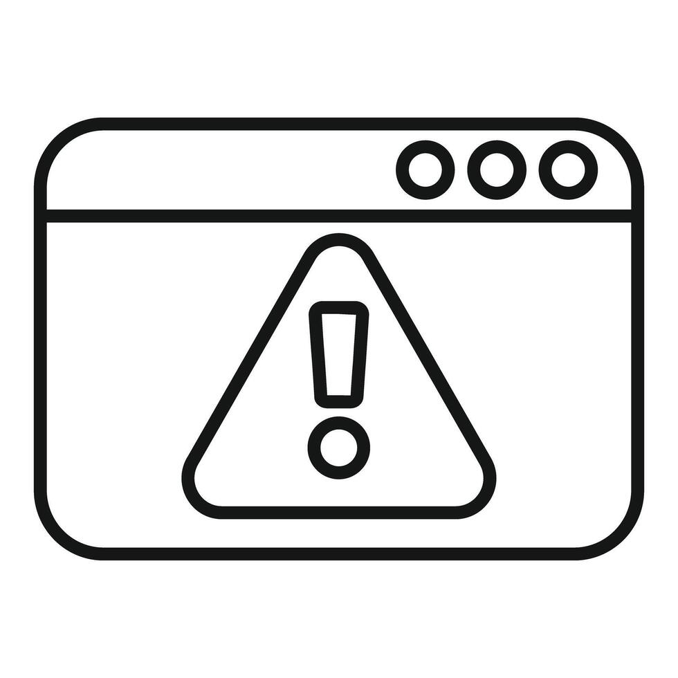 Website showing error message with exclamation point in triangle vector